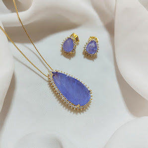 Conjunto Gota Colorida Roxa.