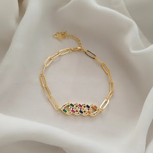 Pulseira Elo Oval Achatado Colors.