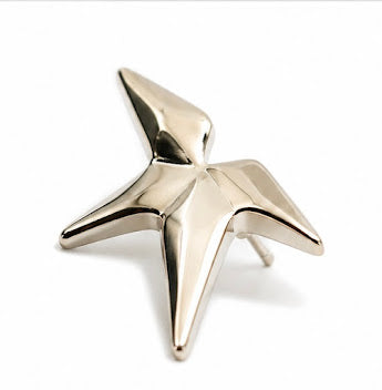 Brinco Estrela Banho Prata.