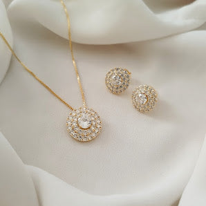 Conjunto Cravejado Redondo.