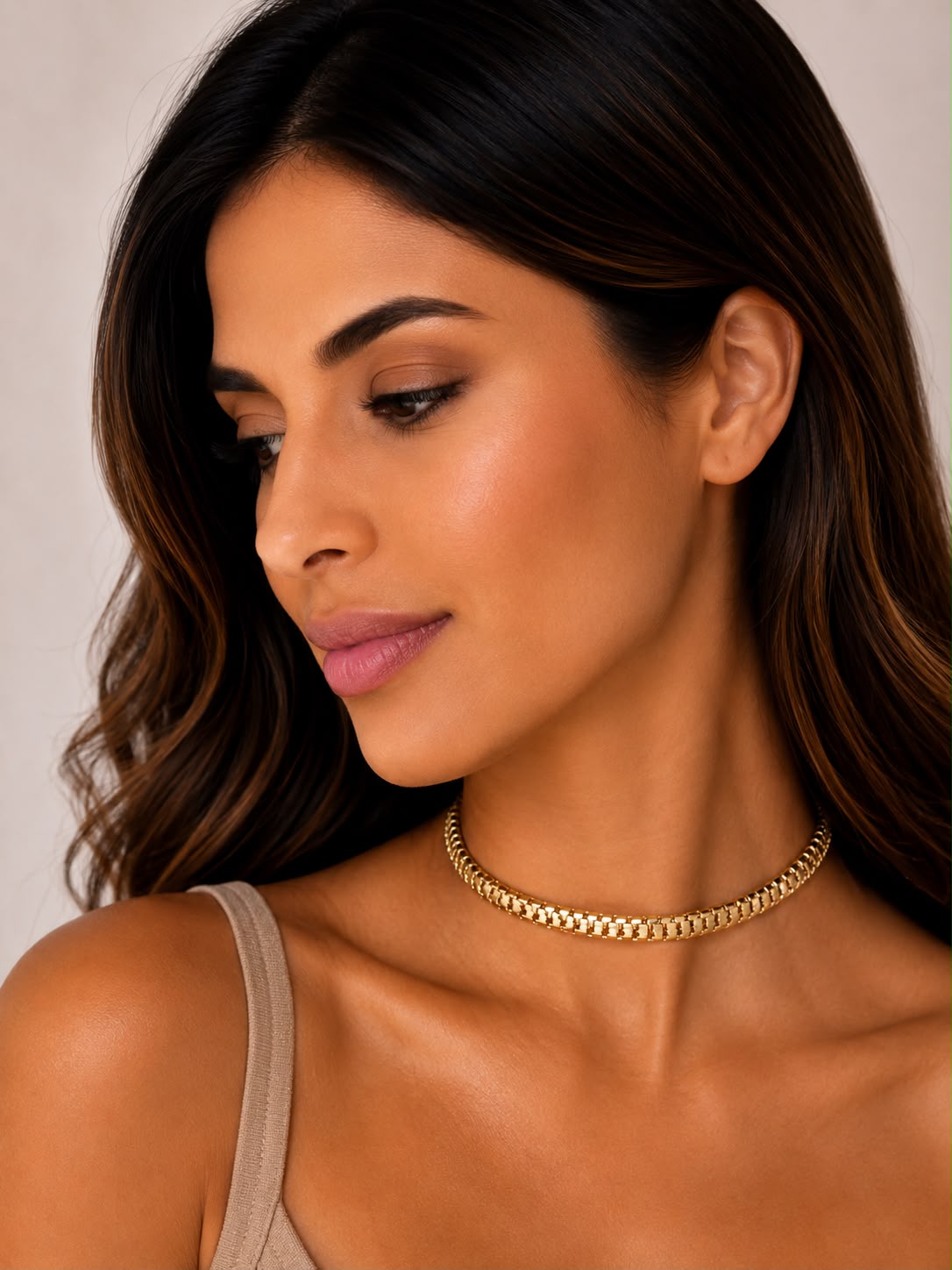 Choker Malha Salamandra 6 mm - Com Extensor.